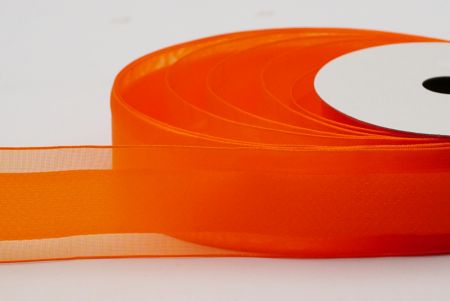 Оранжевая прозрачная средняя ленточка с рисунком "Шеврон"_K1754-A20